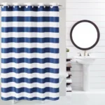 Hookless® Cabana Stripe Fabric Shower Curtain | Includes Snap On/Off Replaceable Liner